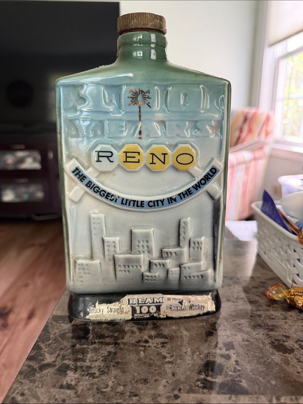 Vintage Reno Jim Beam Decorative Bottle -1968.